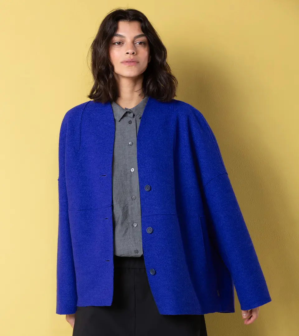 blaue Jacke